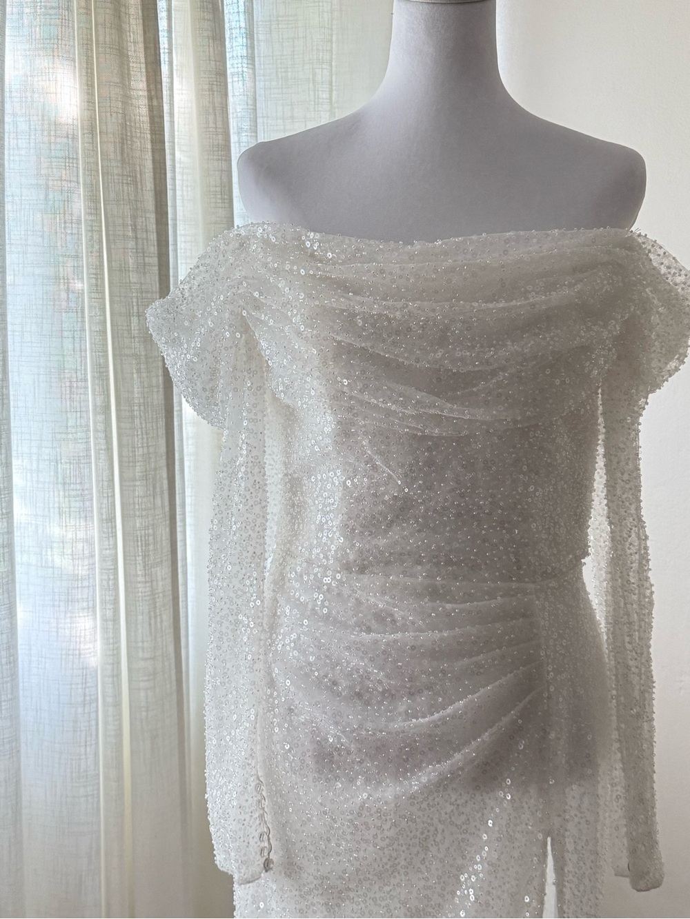 LaPremiere x Inbal Dror ISABELLE Sequin Wedding Dress Gown Size 12